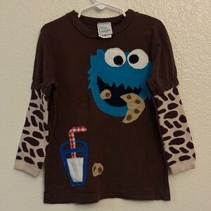 Morfs Cookie Monster / Sock Handmade Vintage Long sleeve size 5Y